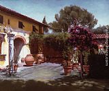 Courtyard in August (Toscana) by Maureen Hyde